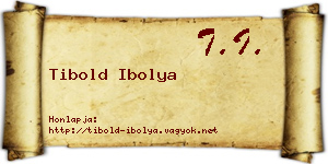 Tibold Ibolya névjegykártya