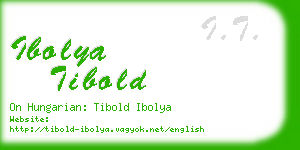 ibolya tibold business card